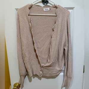 Light Pink Cardigan with Scalloped neckline